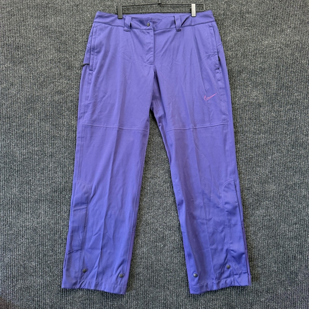 Nike Golf Storm-FIT Women's L Purple Convertible Snap Hem Rain Pants